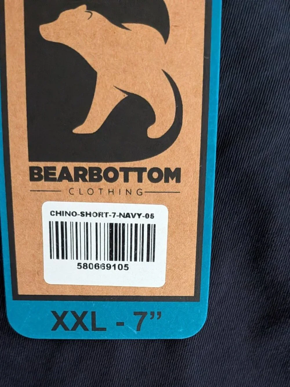 NWT Bearbottom Stretch Chino Shorts 7” Inseam Navy Blue Men’s XXL